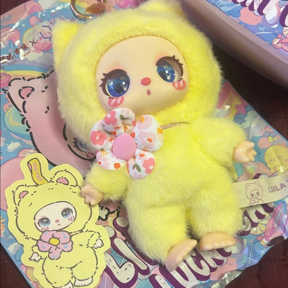 Yellow Plush Doll with Floral Detail - Picture 3 of 7